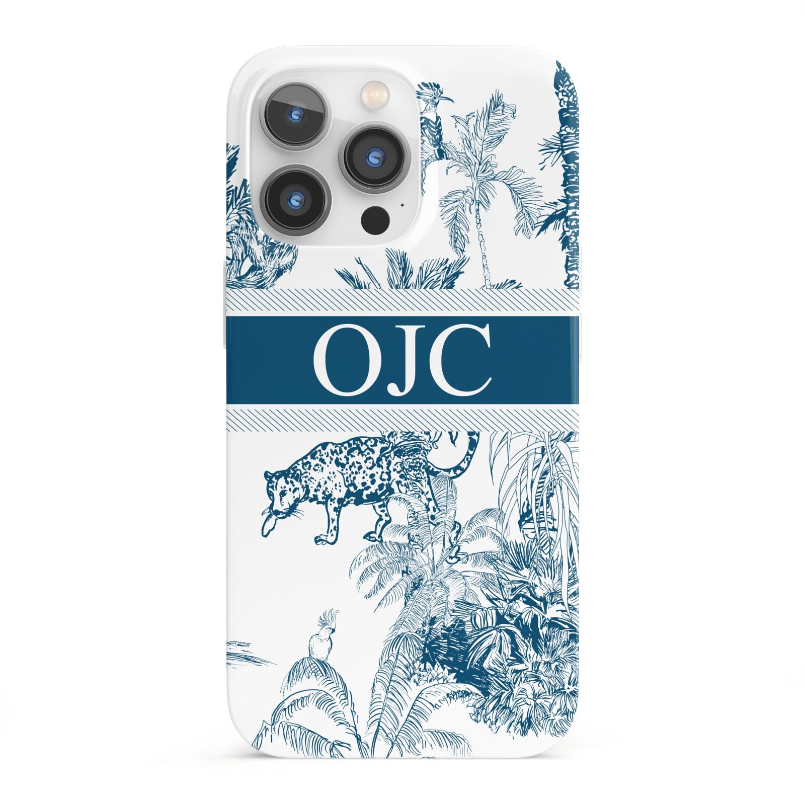 Personalised Tropical Toile iPhone 13 Pro Full Wrap 3D Snap Case