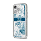 Personalised Tropical Toile iPhone 14 Pro Max Clear Tough Case Silver Angled Image