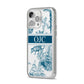 Personalised Tropical Toile iPhone 14 Pro Max Glitter Tough Case Silver Angled Image