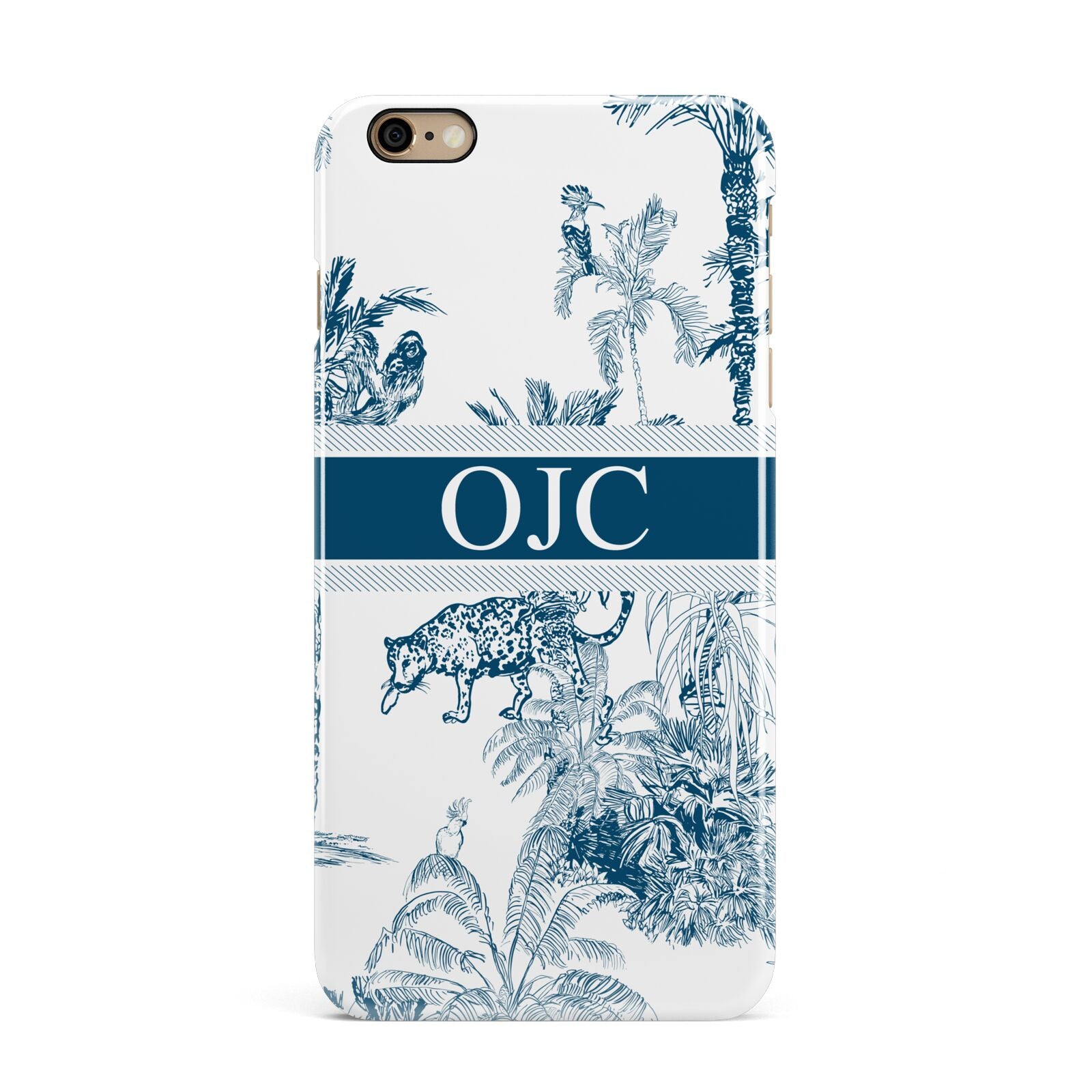 Personalised Tropical Toile iPhone 6 Plus 3D Snap Case on Gold Phone