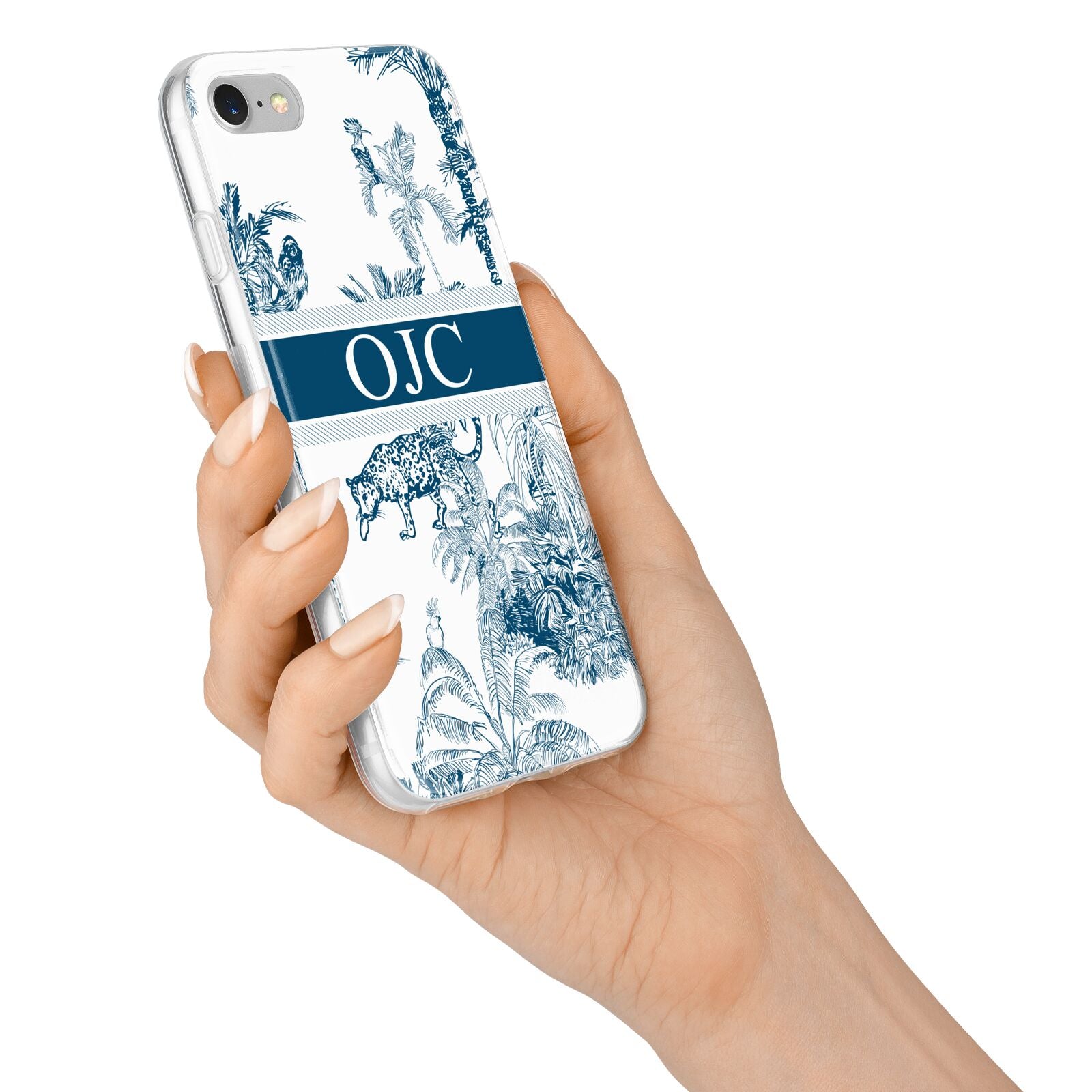 Personalised Tropical Toile iPhone 7 Bumper Case on Silver iPhone Alternative Image
