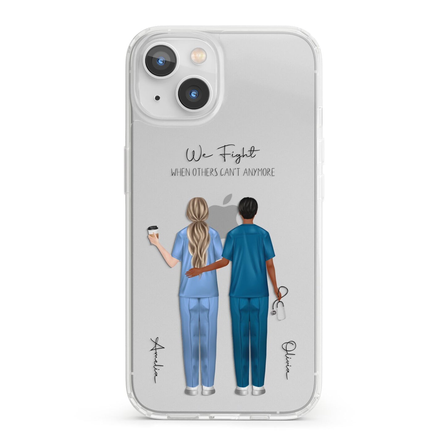 Personalised Two Nurses iPhone 13 Clear Bumper Case