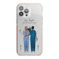 Personalised Two Nurses iPhone 13 Pro Max TPU Impact Case with Pink Edges