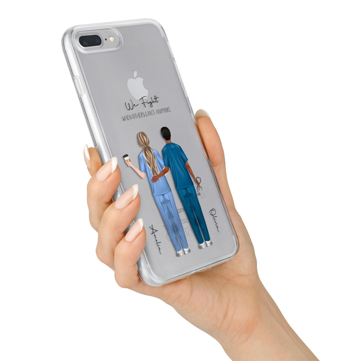 Personalised Two Nurses iPhone 7 Plus Bumper Case on Silver iPhone Alternative Image