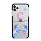 Personalised Unicorn Apple iPhone 11 Pro Max in Silver with Black Impact Case