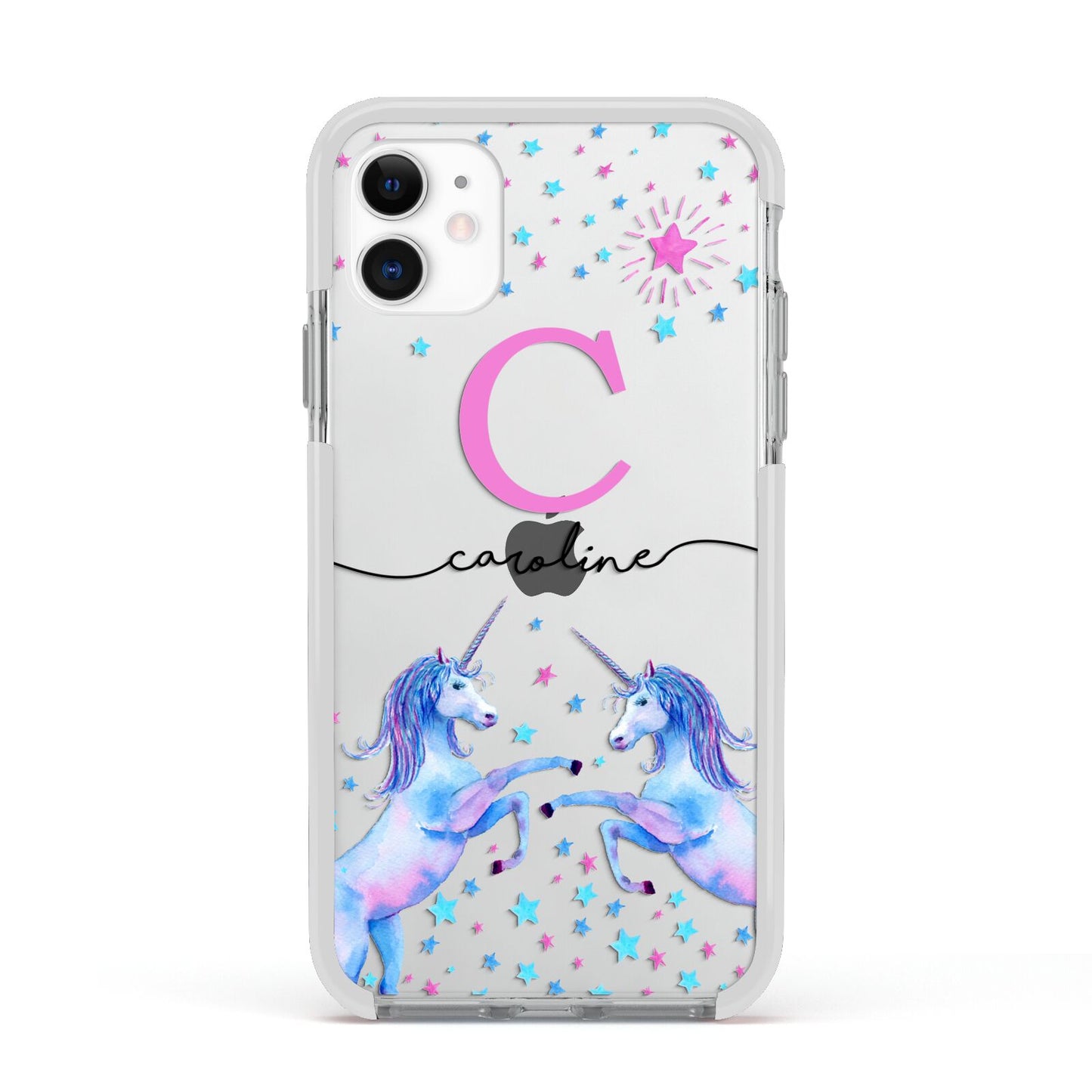 Personalised Unicorn Apple iPhone 11 in White with White Impact Case