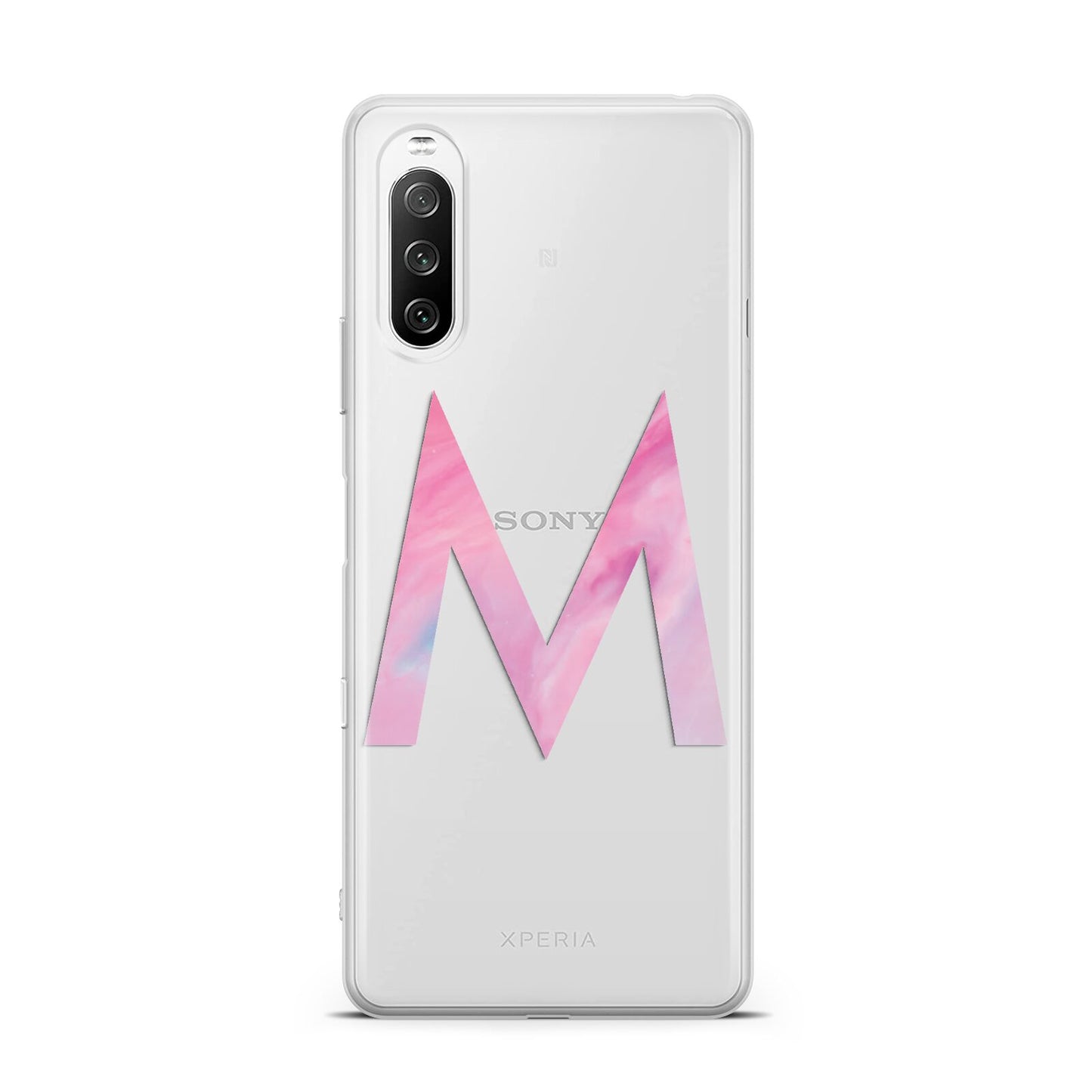 Personalised Unicorn Marble Initial Clear Custom Sony Xperia 10 III Case