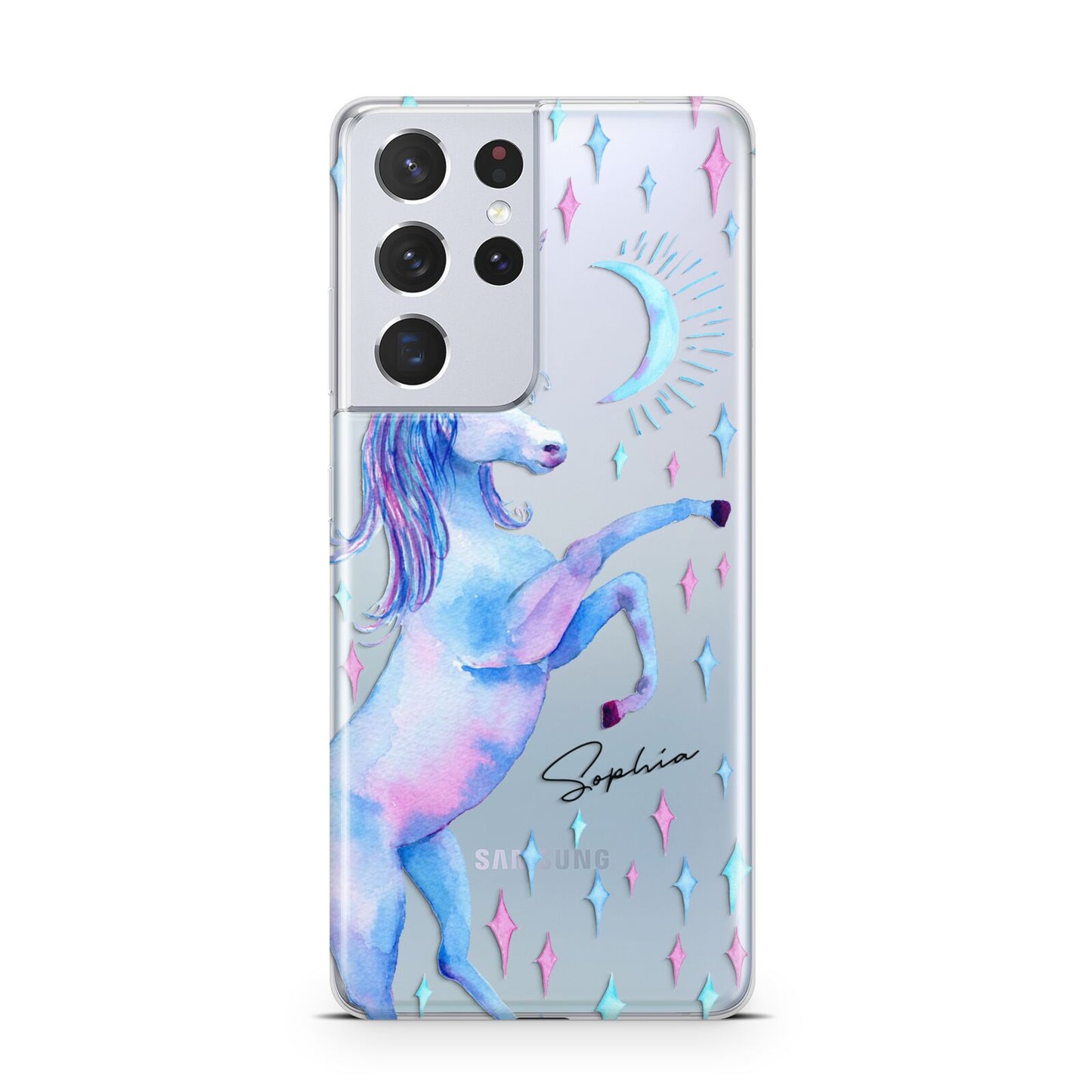 Personalised Unicorn Name Samsung S21 Ultra Case