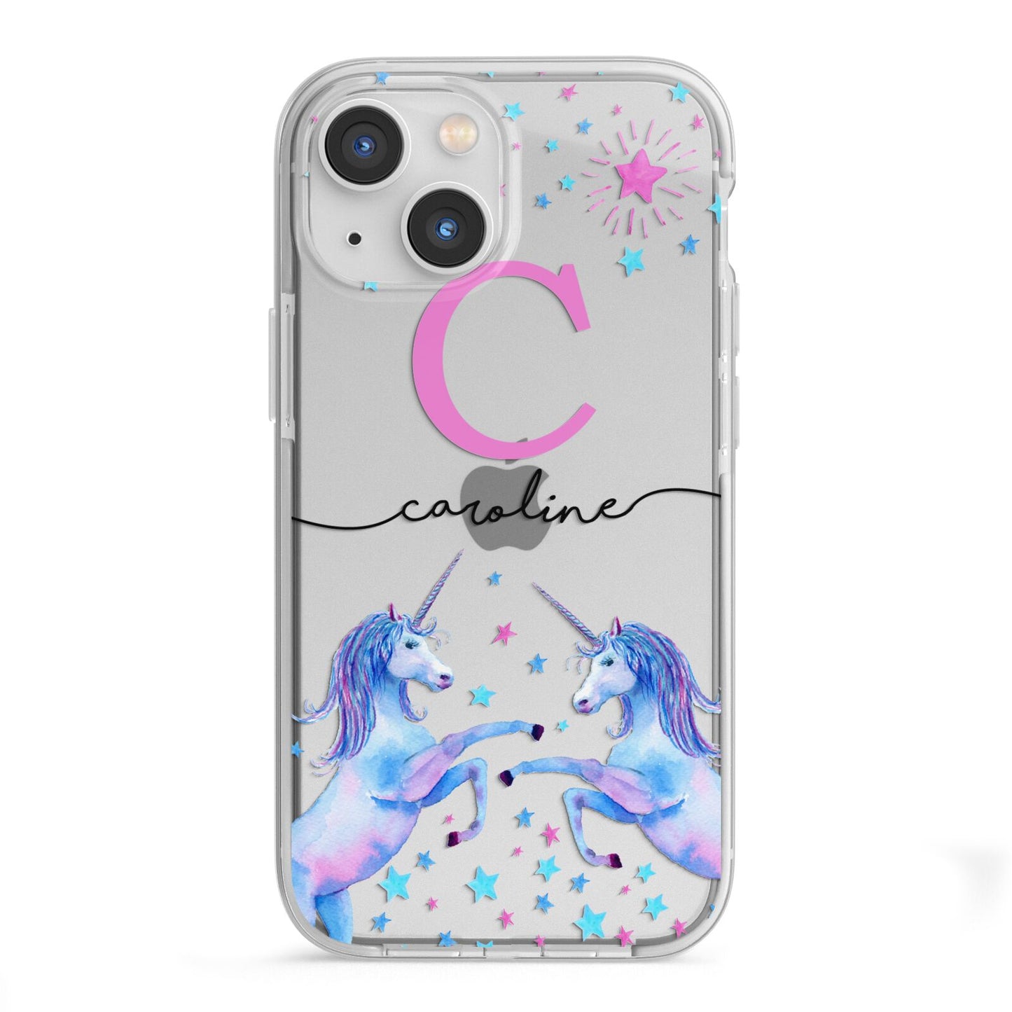 Personalised Unicorn iPhone 13 Mini TPU Impact Case with White Edges