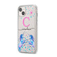 Personalised Unicorn iPhone 14 Plus Clear Tough Case Starlight Angled Image