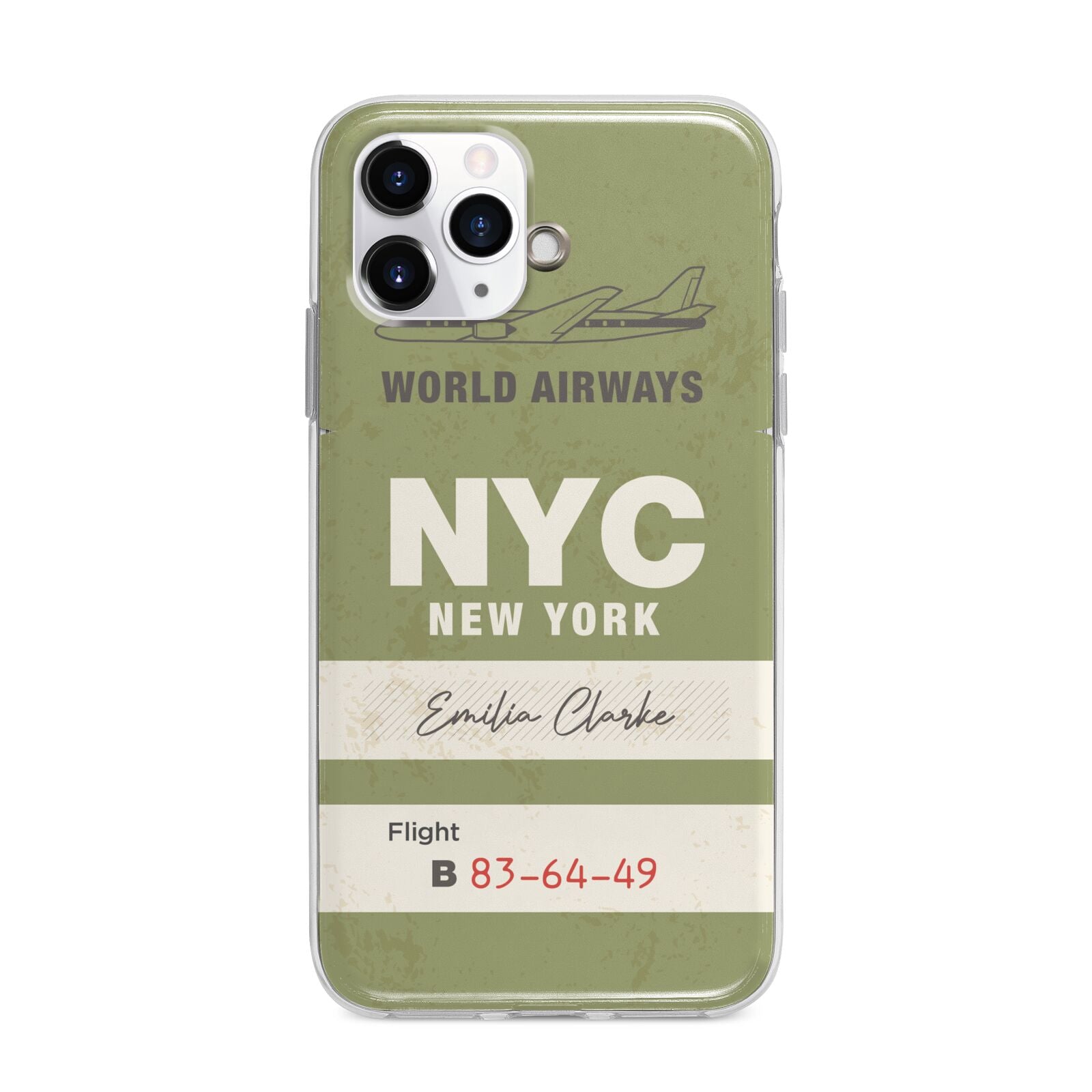 Personalised Vintage Baggage Tag Apple iPhone 11 Pro in Silver with Bumper Case