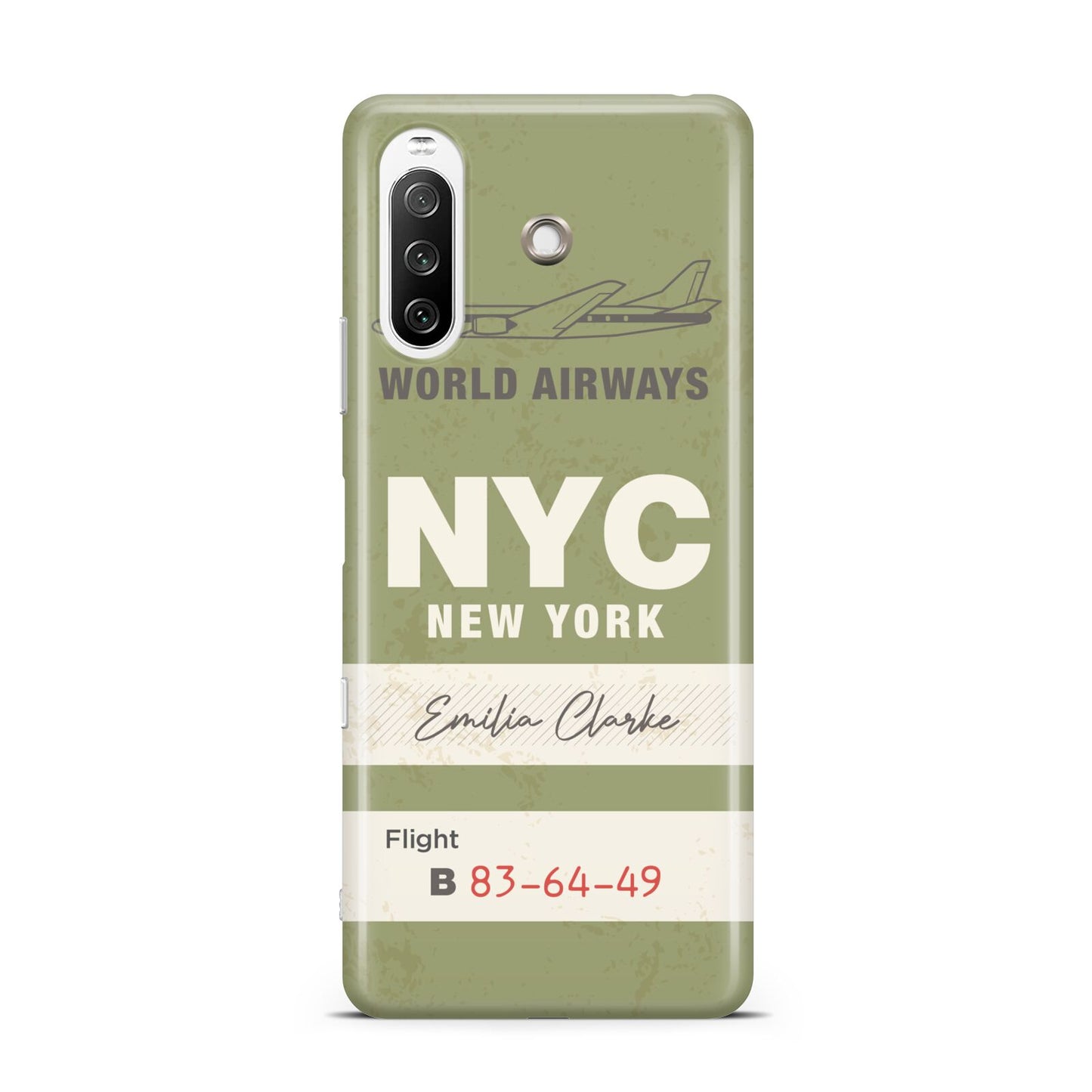 Personalised Vintage Baggage Tag Sony Xperia 10 III Case