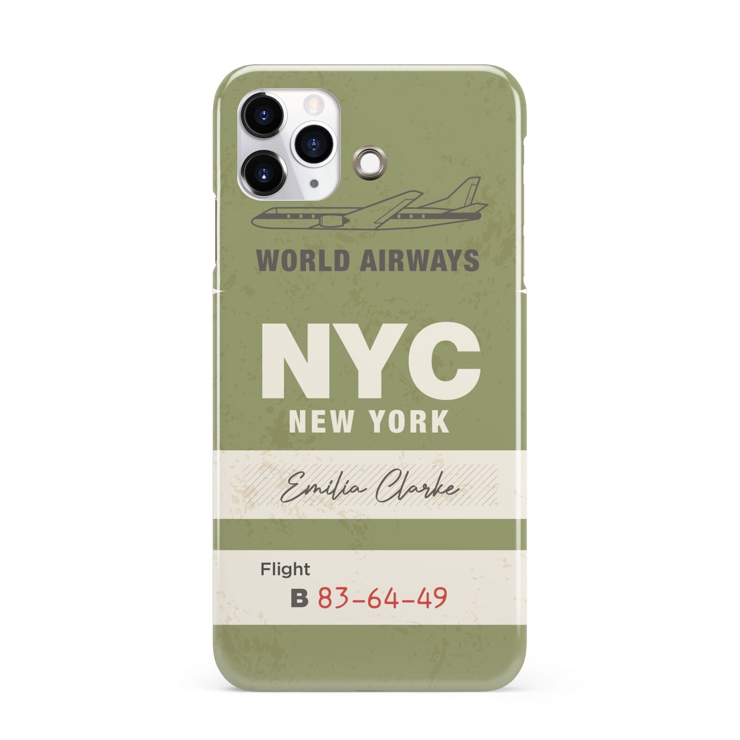 Personalised Vintage Baggage Tag iPhone 11 Pro Max 3D Snap Case