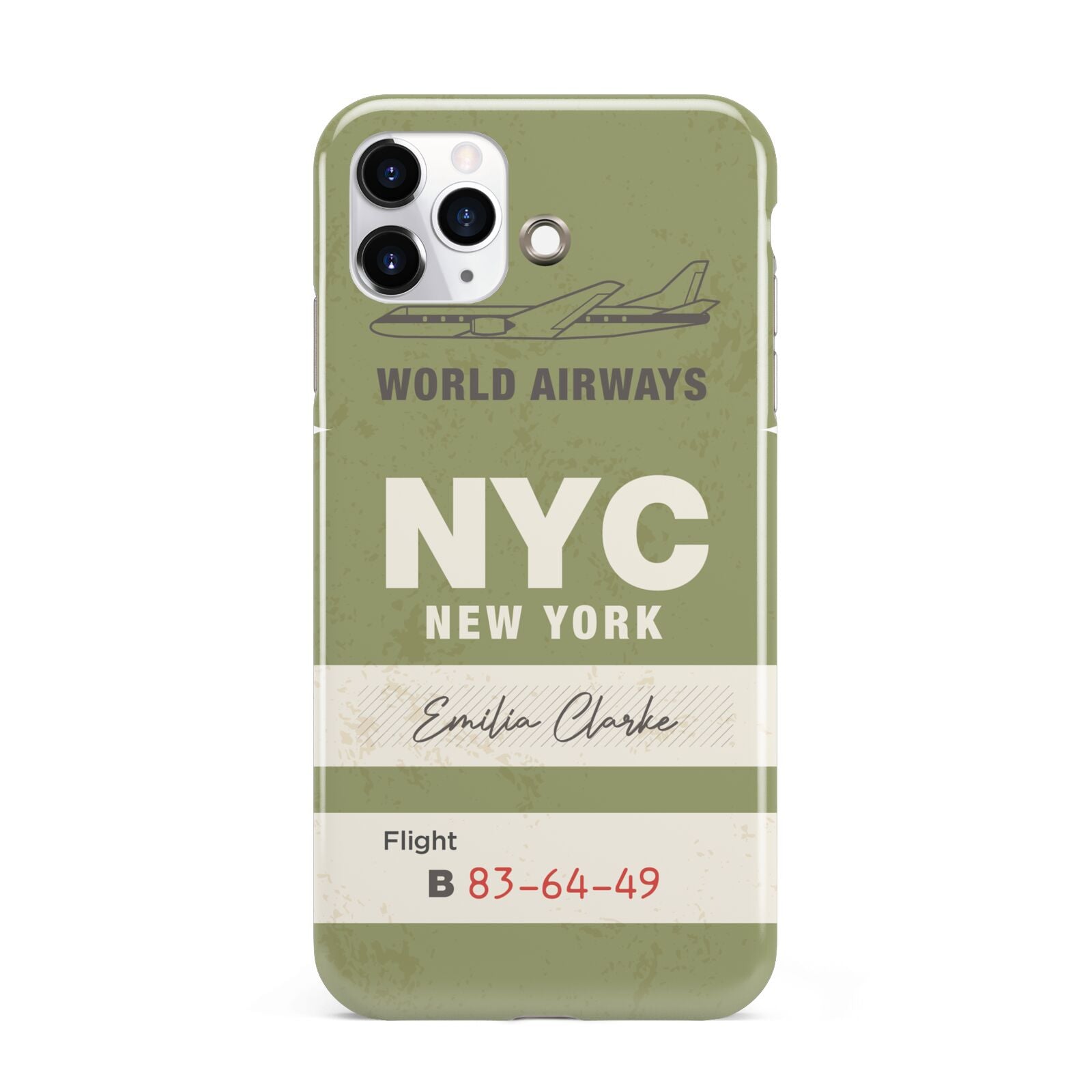 Personalised Vintage Baggage Tag iPhone 11 Pro Max 3D Tough Case