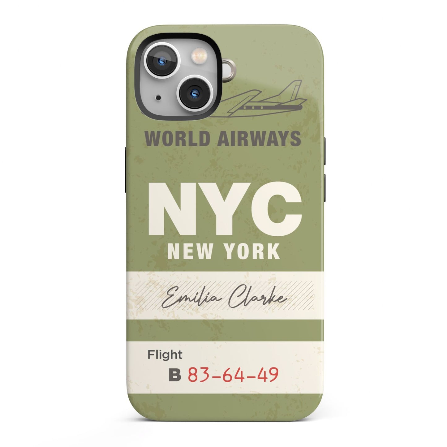 Personalised Vintage Baggage Tag iPhone 13 Full Wrap 3D Tough Case