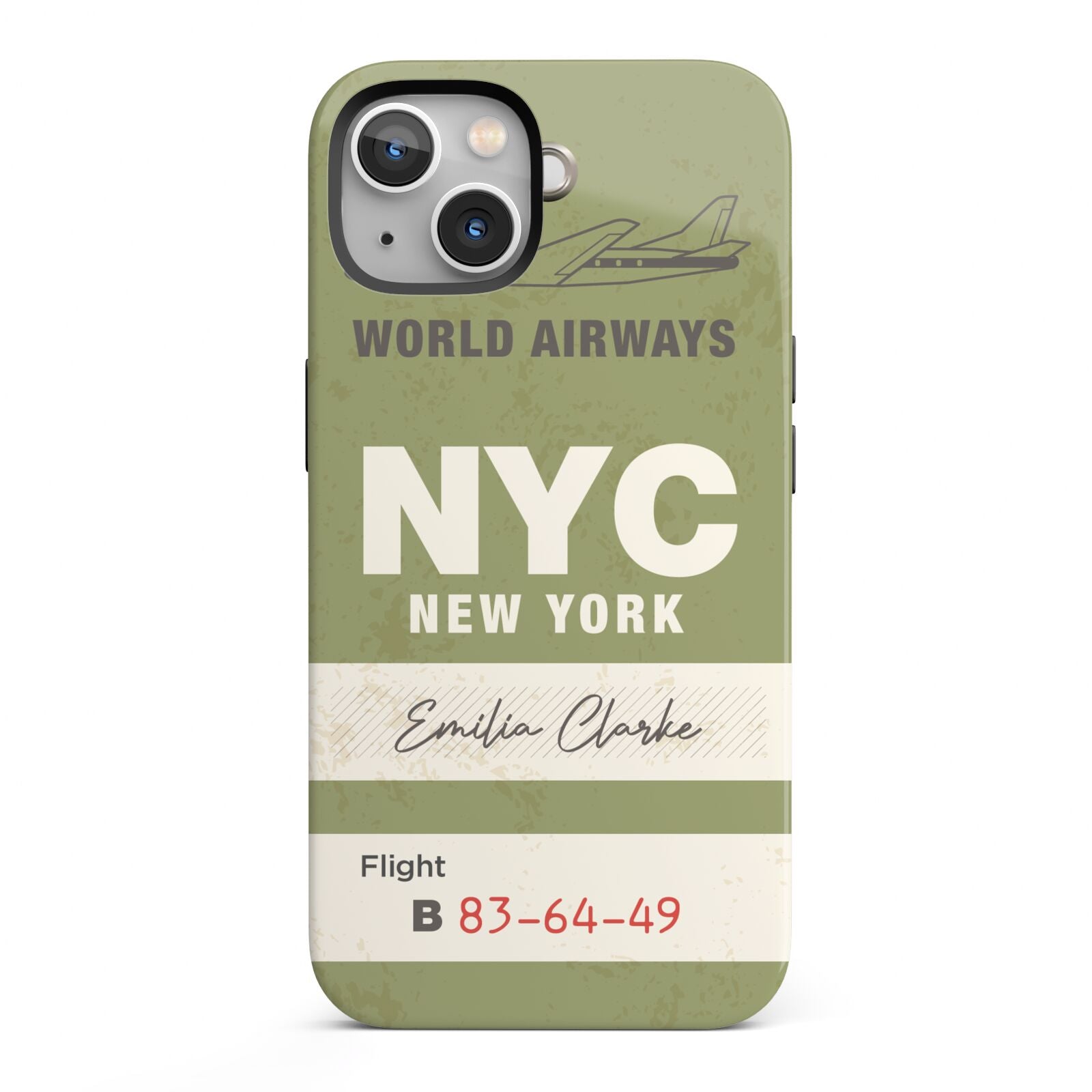Personalised Vintage Baggage Tag iPhone 13 Full Wrap 3D Tough Case