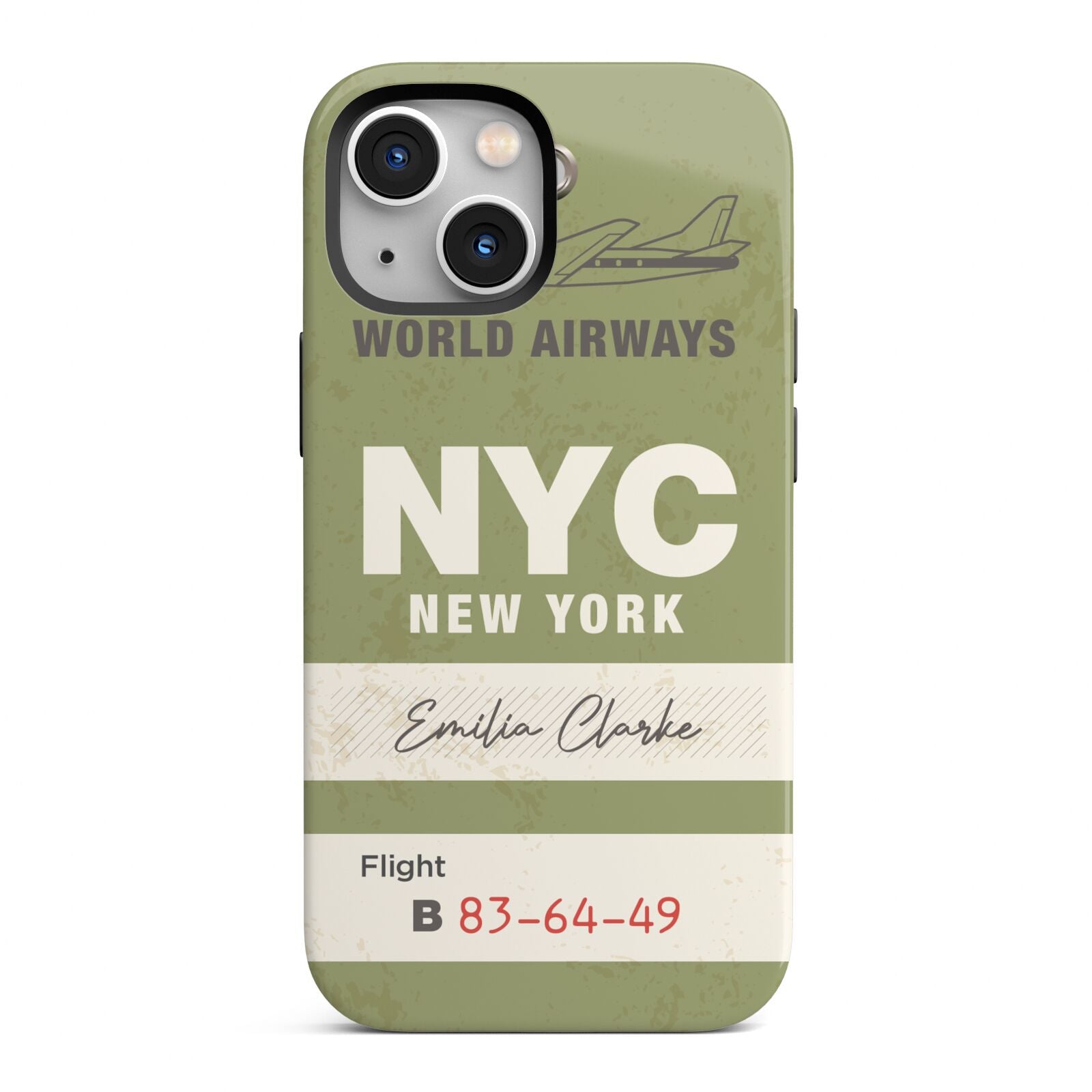 Personalised Vintage Baggage Tag iPhone 13 Mini Full Wrap 3D Tough Case