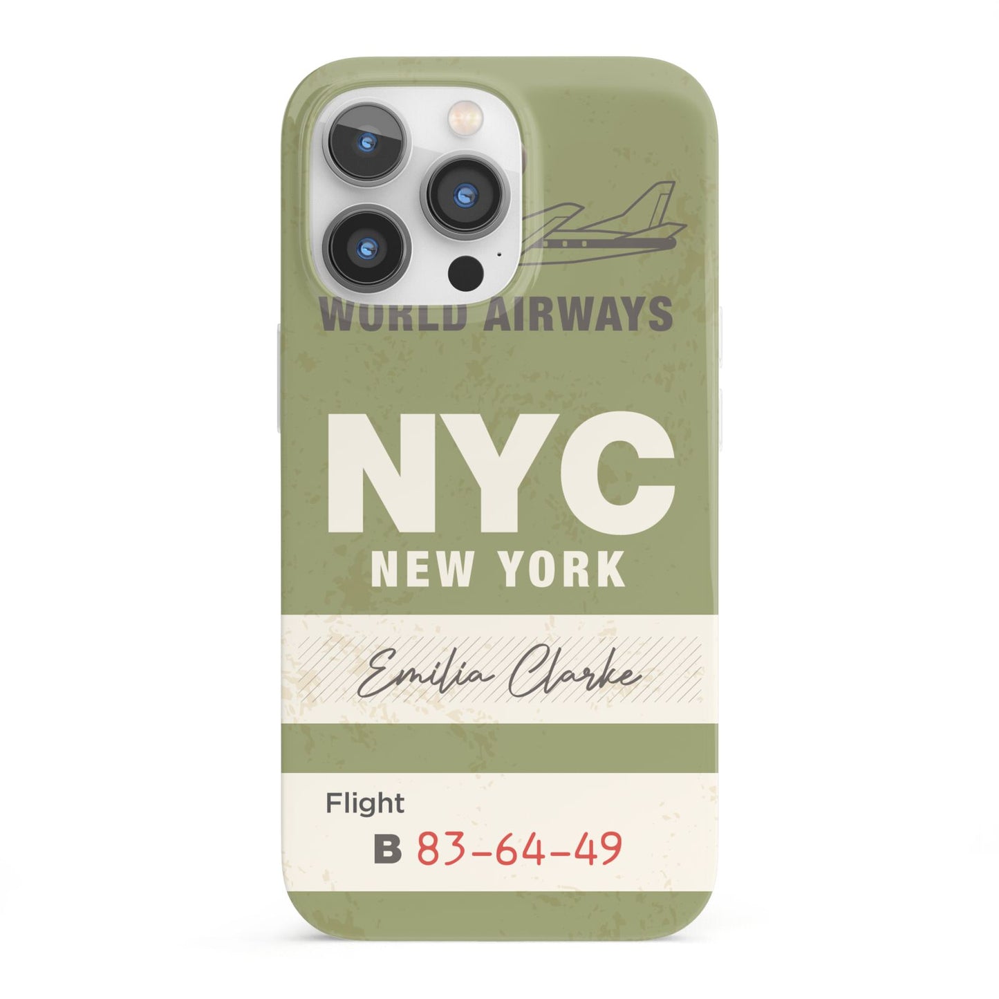 Personalised Vintage Baggage Tag iPhone 13 Pro Full Wrap 3D Snap Case