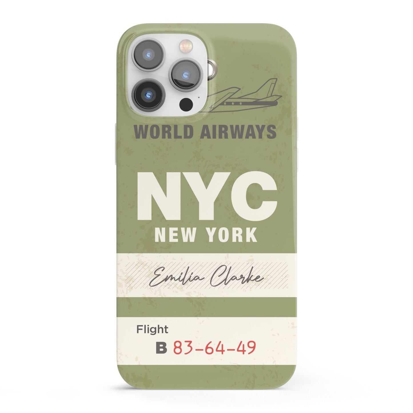 Personalised Vintage Baggage Tag iPhone 13 Pro Max Full Wrap 3D Snap Case