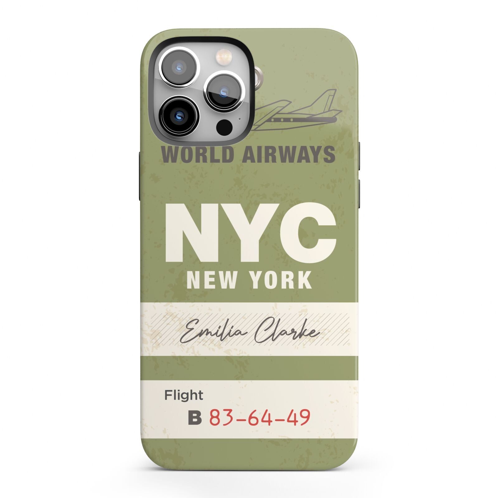 Personalised Vintage Baggage Tag iPhone 13 Pro Max Full Wrap 3D Tough Case