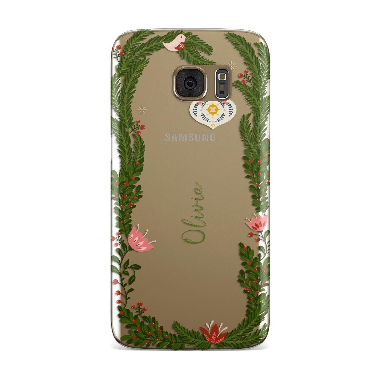 Personalised Vintage Foliage Christmas Samsung Galaxy Case