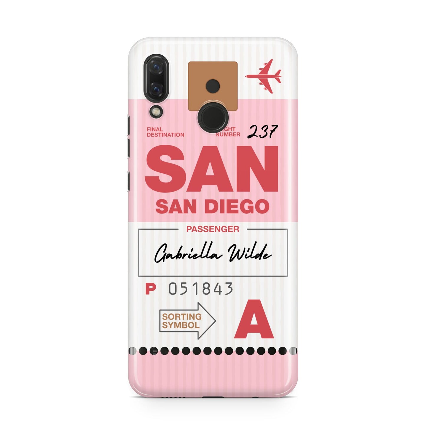 Personalised Vintage Luggage Tag Huawei Nova 3 Phone Case