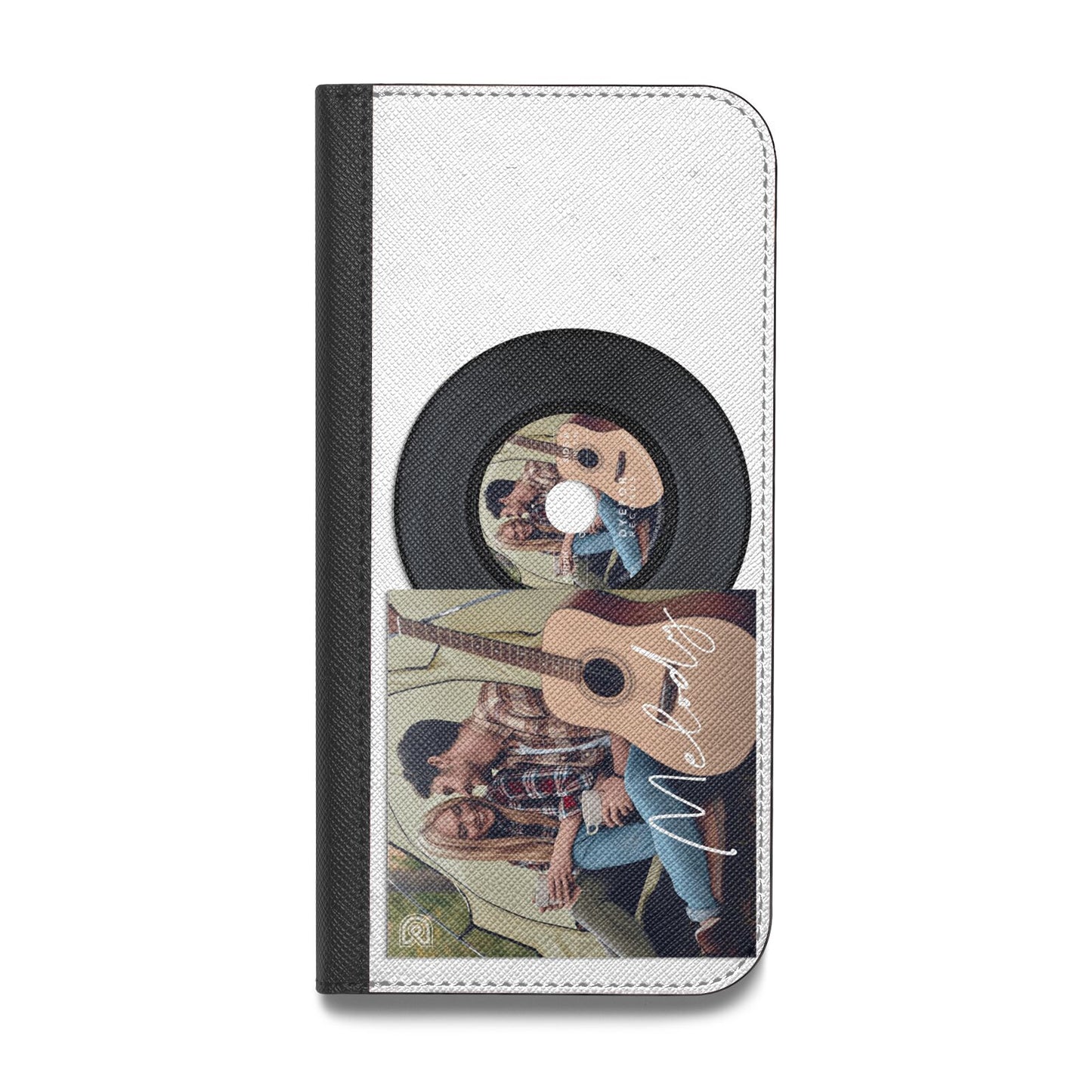 Personalised Vinyl Record Vegan Leather Flip iPhone Case