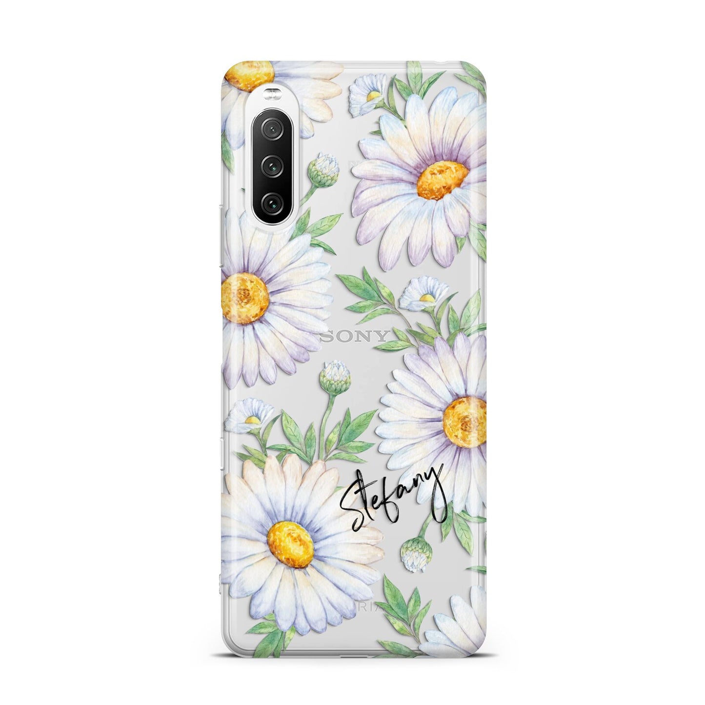Personalised White Daisy Sony Xperia 10 III Case