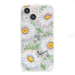 Personalised White Daisy iPhone 13 Mini Clear Bumper Case