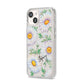 Personalised White Daisy iPhone 14 Clear Tough Case Starlight Angled Image