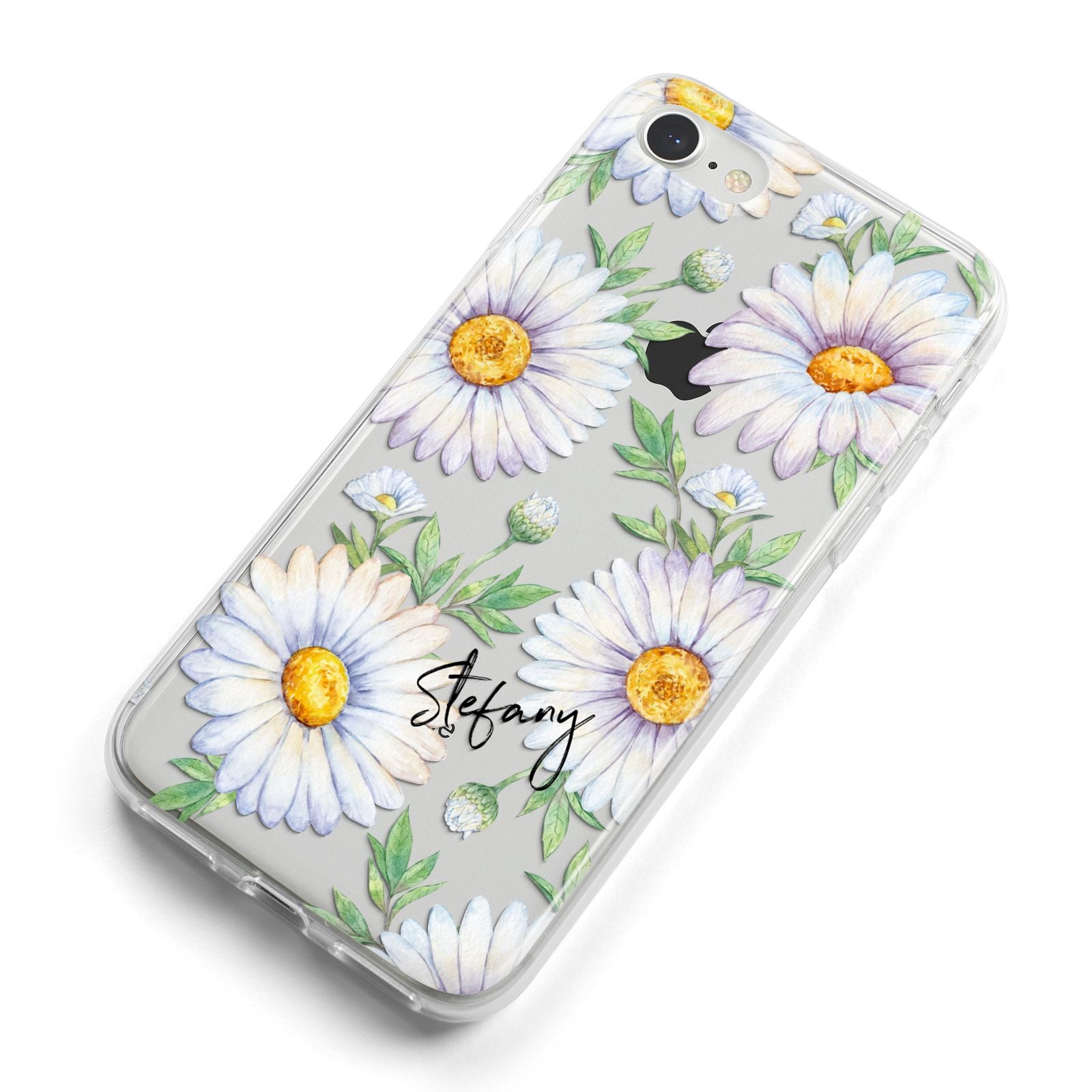 Personalised White Daisy iPhone 8 Bumper Case on Silver iPhone Alternative Image