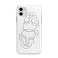 Personalised White Line Art Apple iPhone 11 in White with Bumper Case