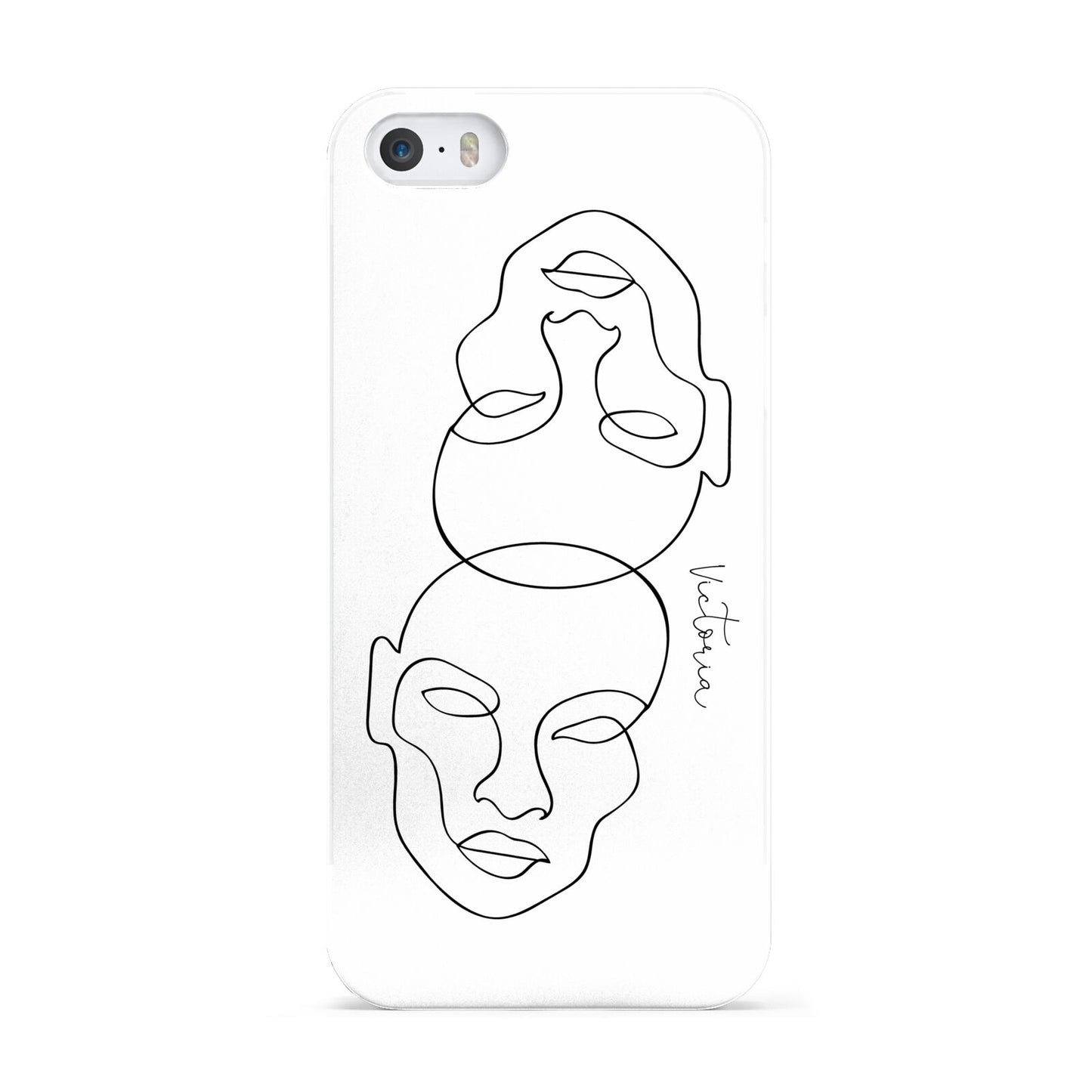 Personalised White Line Art Apple iPhone 5 Case