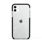 Personalised White Text Transparent Apple iPhone 11 in White with Black Impact Case