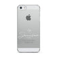 Personalised White Text Transparent Apple iPhone 5 Case