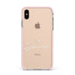 Personalised White Text Transparent Apple iPhone Xs Max Impact Case Pink Edge on Gold Phone