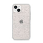 Personalised White Text Transparent iPhone 14 Glitter Tough Case Starlight