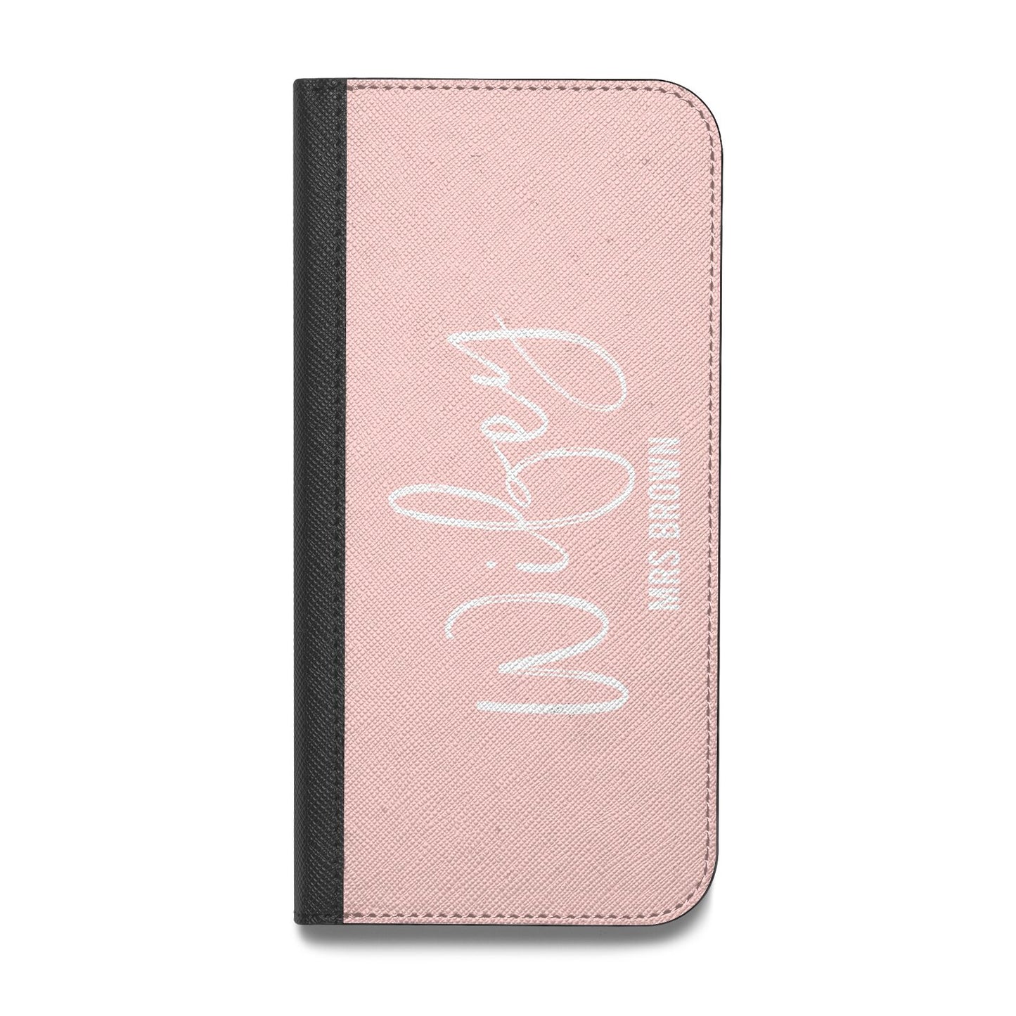 Personalised Wifey Pink Vegan Leather Flip Samsung Case