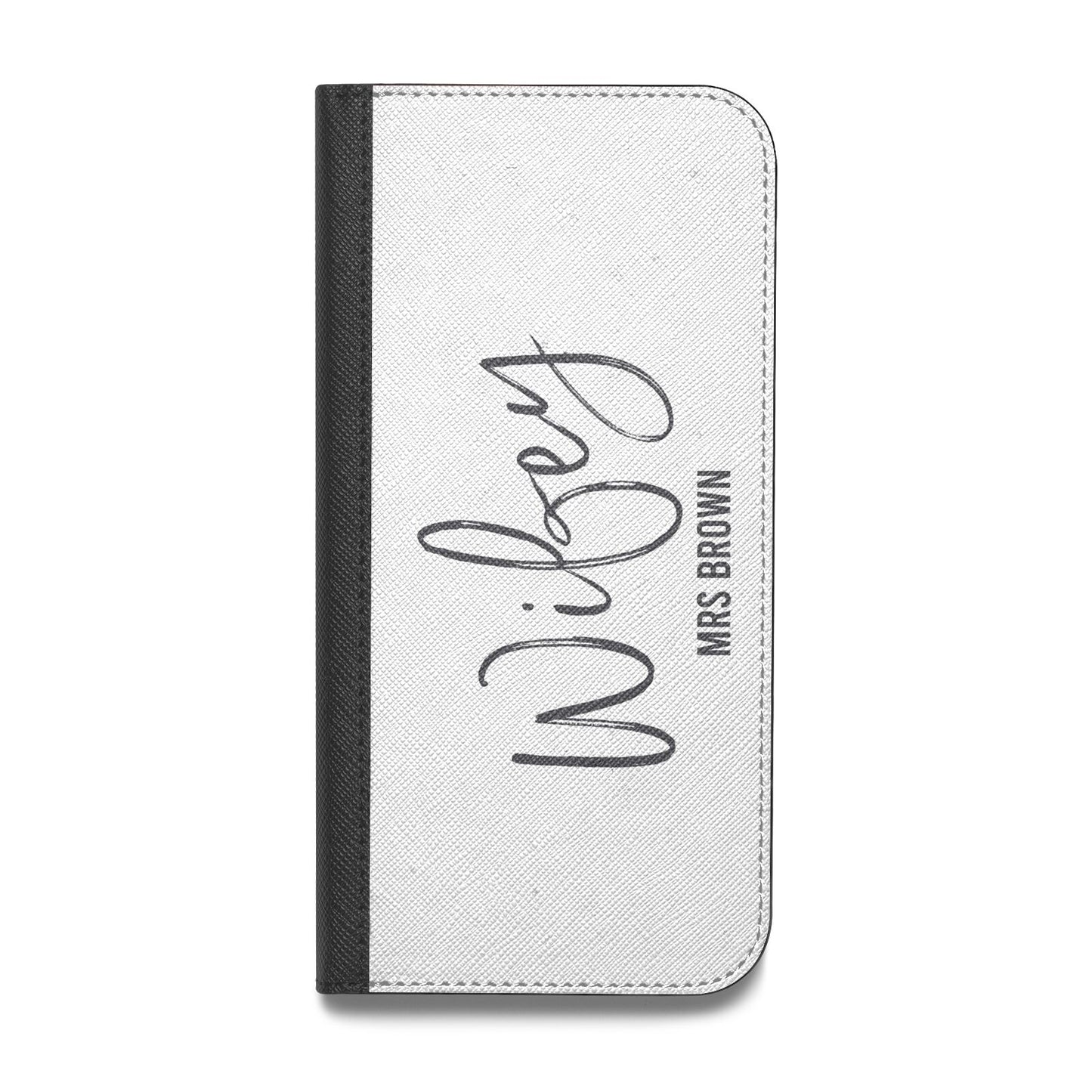 Personalised Wifey White Vegan Leather Flip Samsung Case