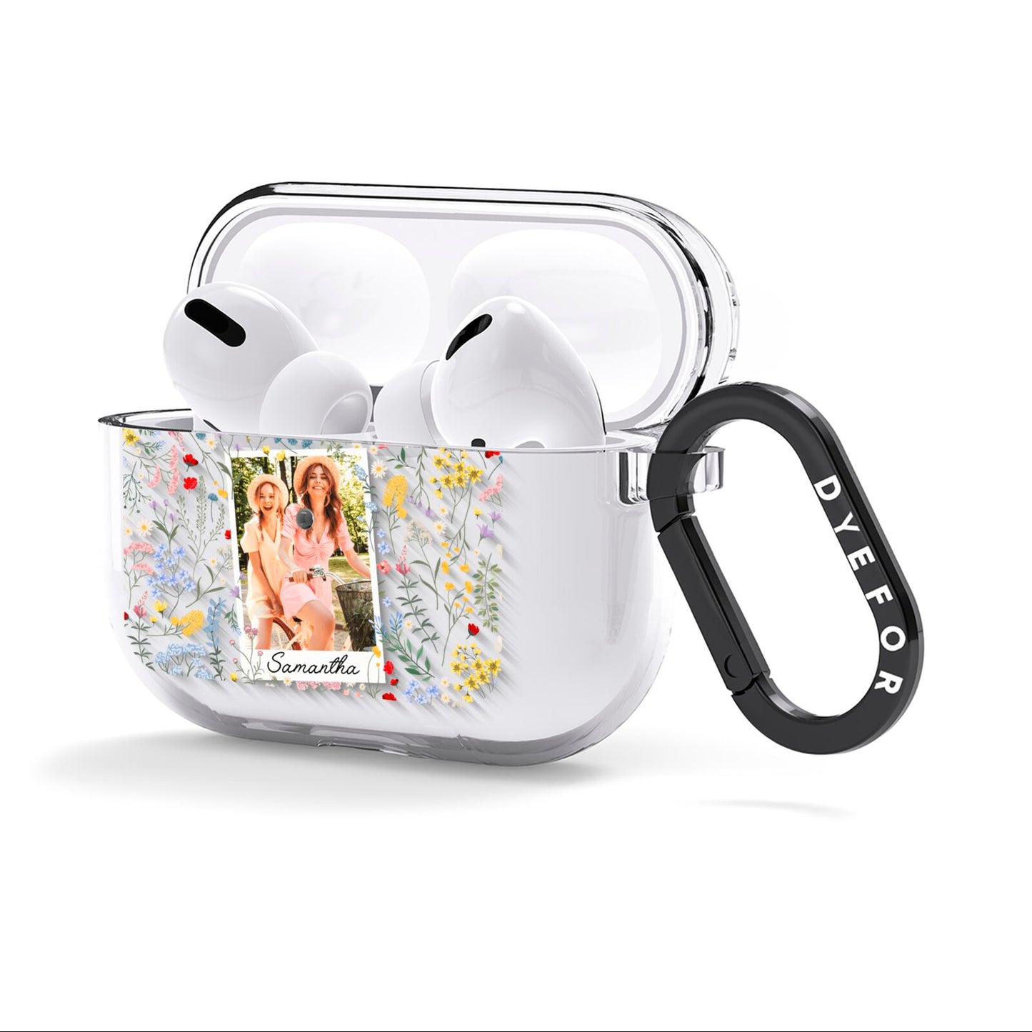 Personalised Wild Flowers Photo AirPods Clear Case 3rd Gen Side Image