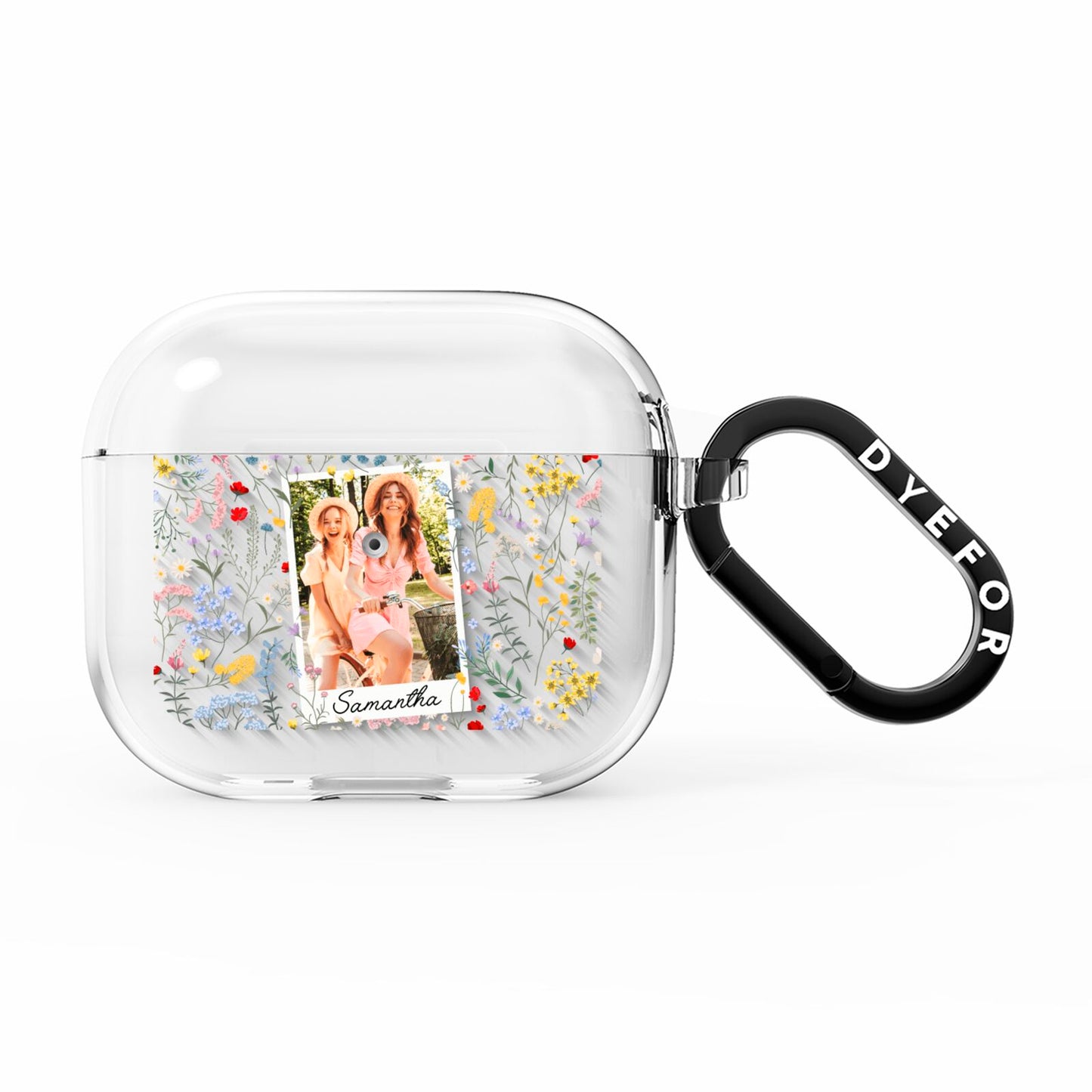 Personalised Wild Flowers Photo AirPods Clear Case 3rd Gen