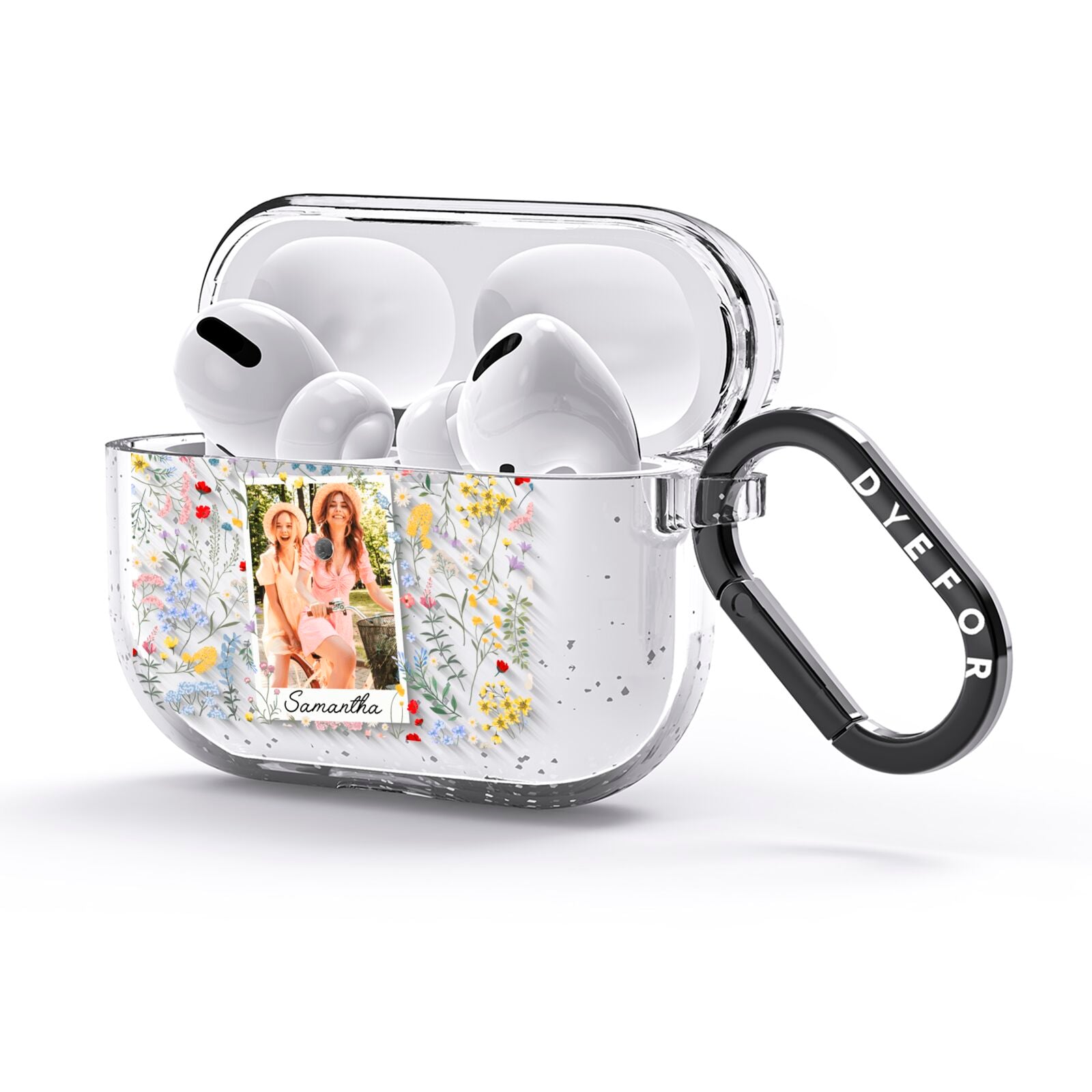 Personalised Wild Flowers Photo AirPods Glitter Case 3rd Gen Side Image
