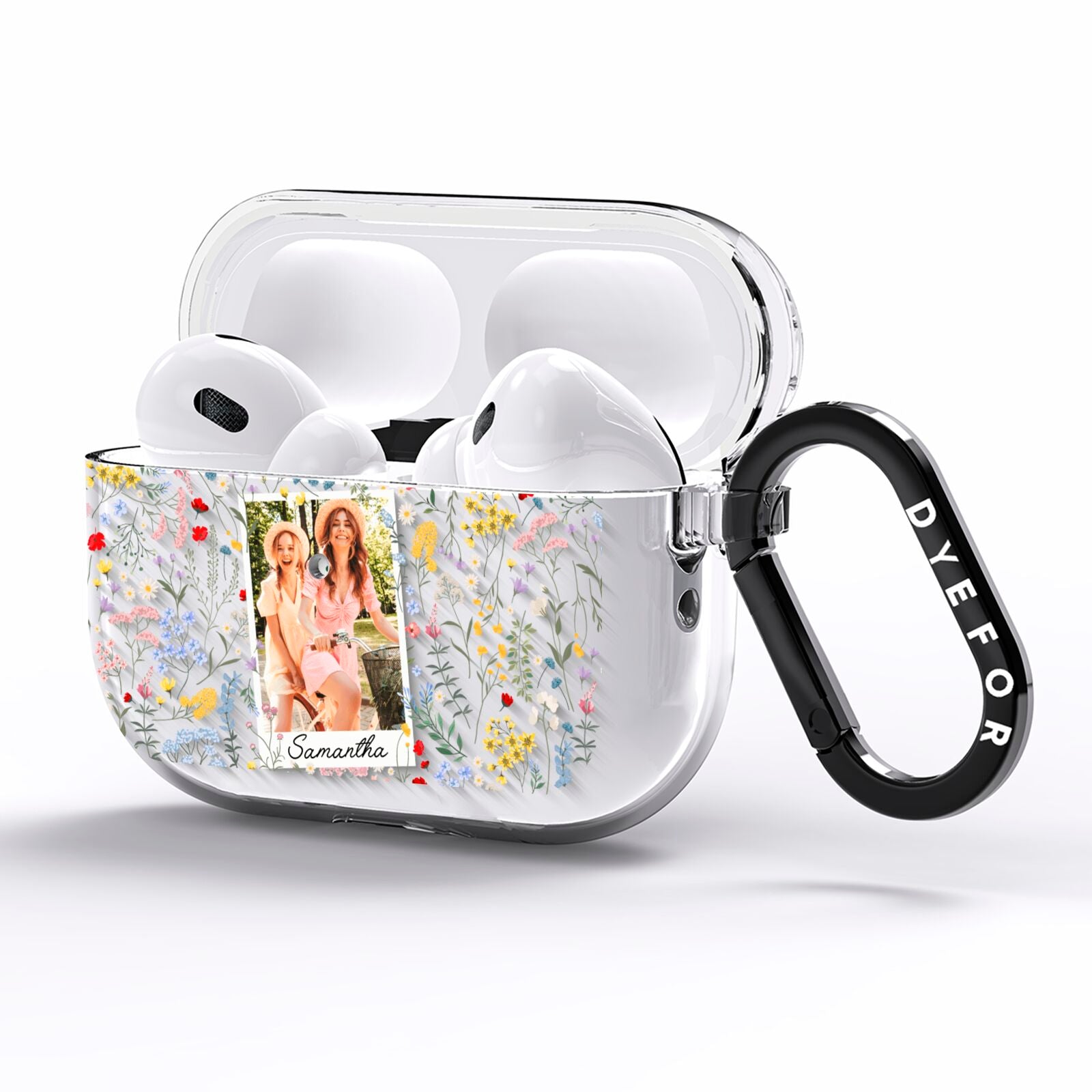 Personalised Wild Flowers Photo AirPods Pro Clear Case Side Image