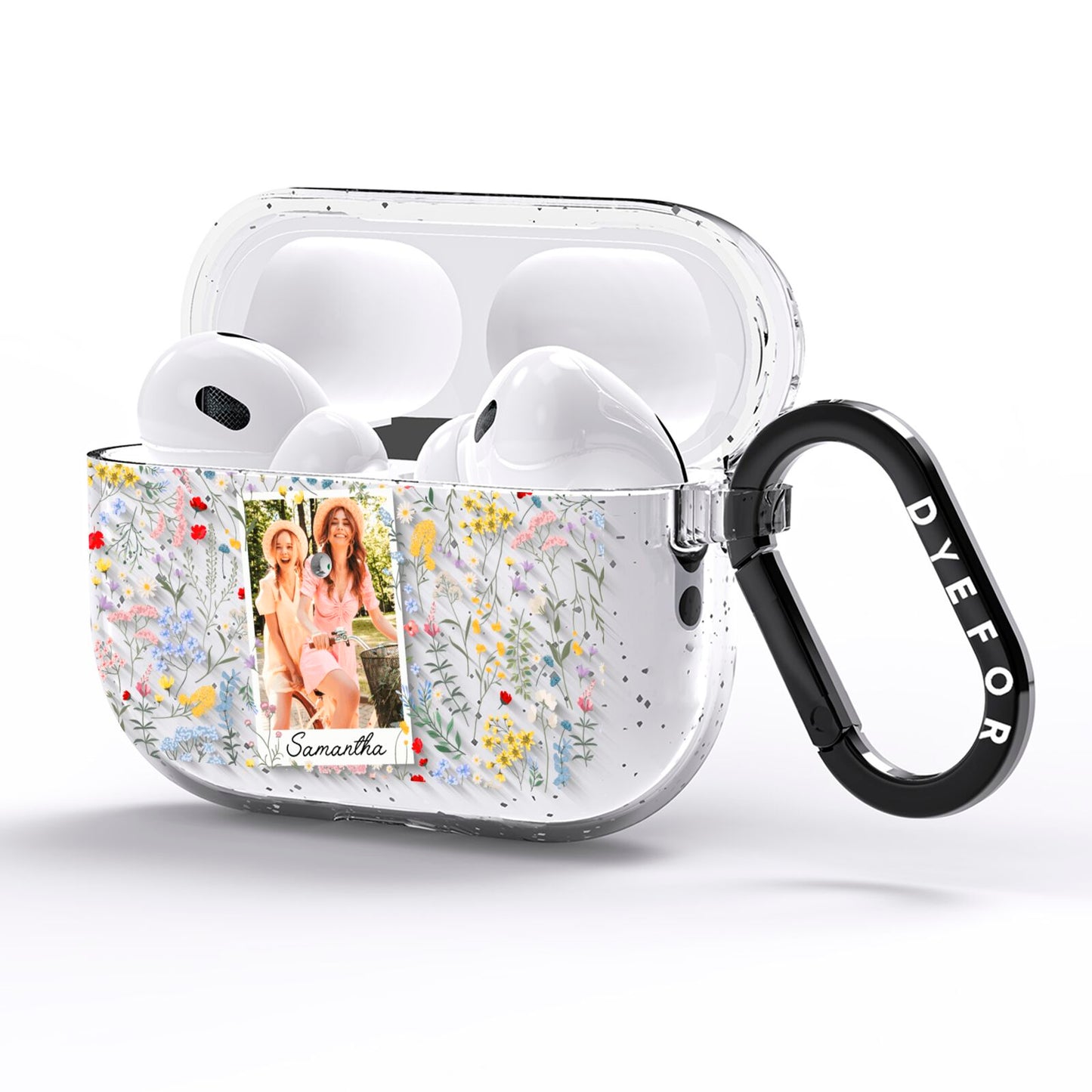 Personalised Wild Flowers Photo AirPods Pro Glitter Case Side Image