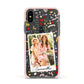 Personalised Wild Flowers Photo Apple iPhone Xs Impact Case Pink Edge on Black Phone