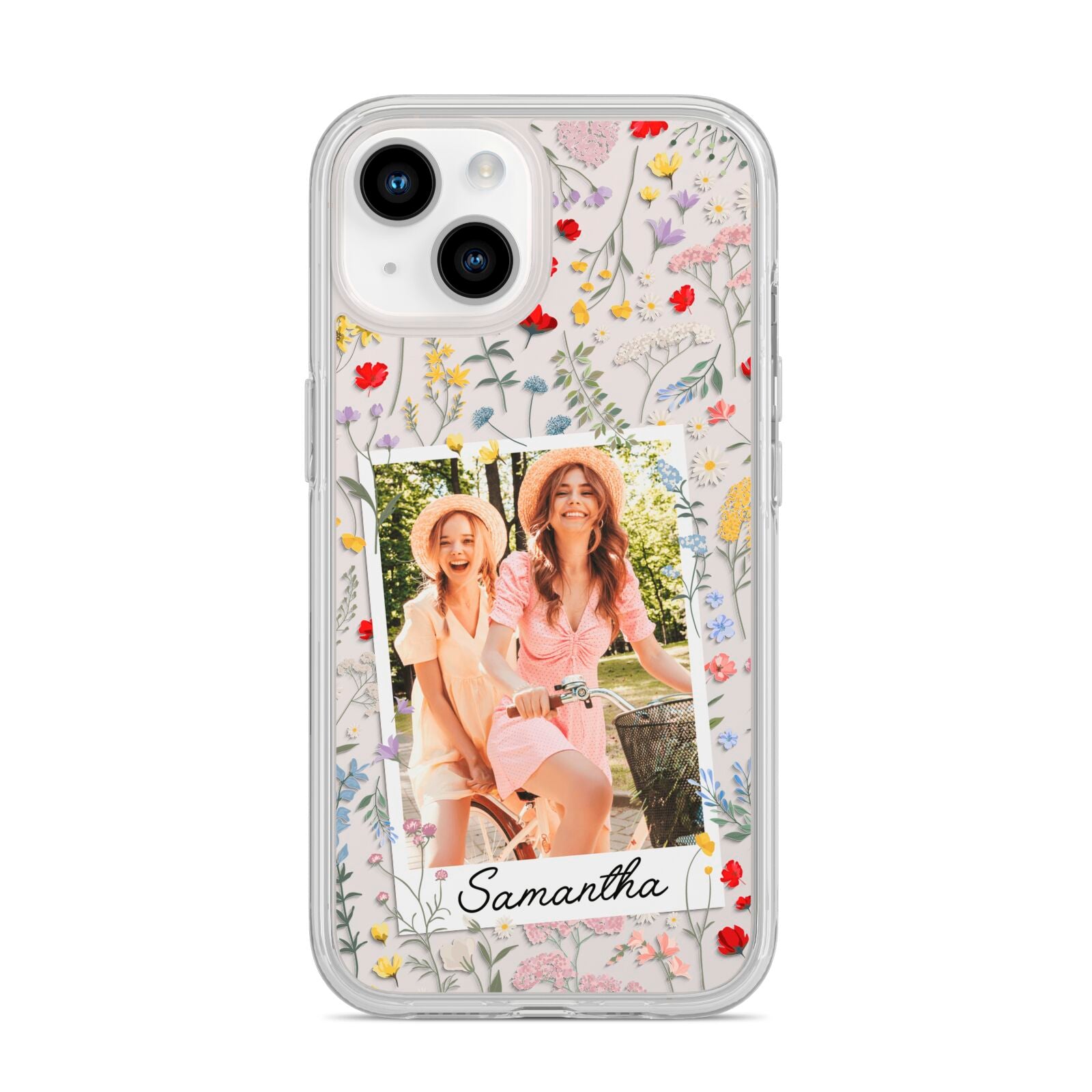 Personalised Wild Flowers Photo iPhone 14 Clear Tough Case Starlight