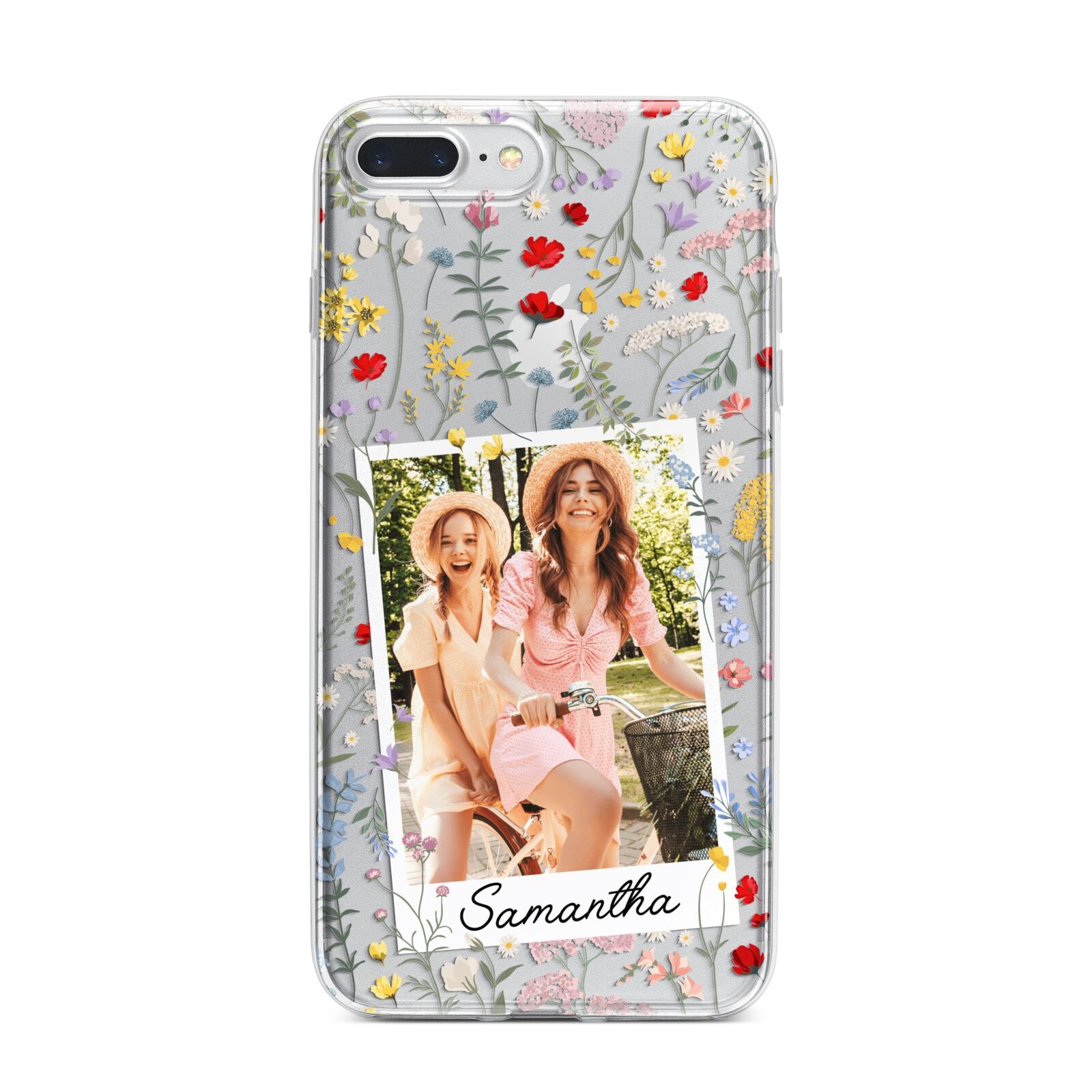 Personalised Wild Flowers Photo iPhone 7 Plus Bumper Case on Silver iPhone