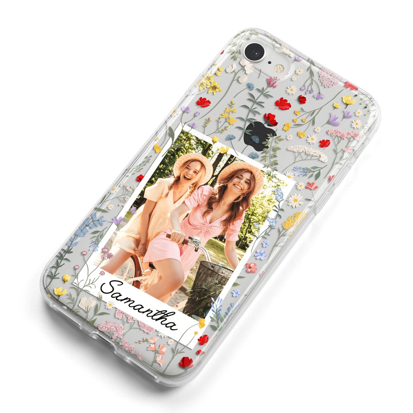 Personalised Wild Flowers Photo iPhone 8 Bumper Case on Silver iPhone Alternative Image