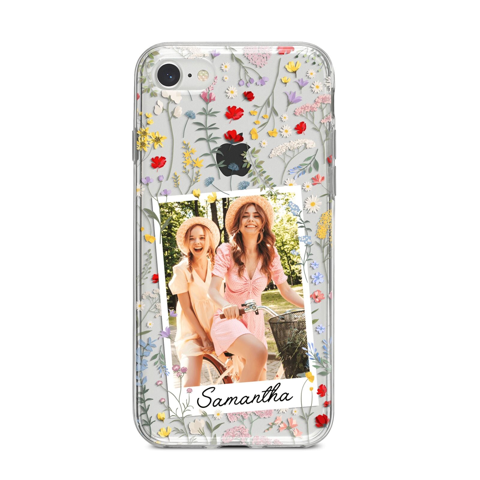 Personalised Wild Flowers Photo iPhone 8 Bumper Case on Silver iPhone