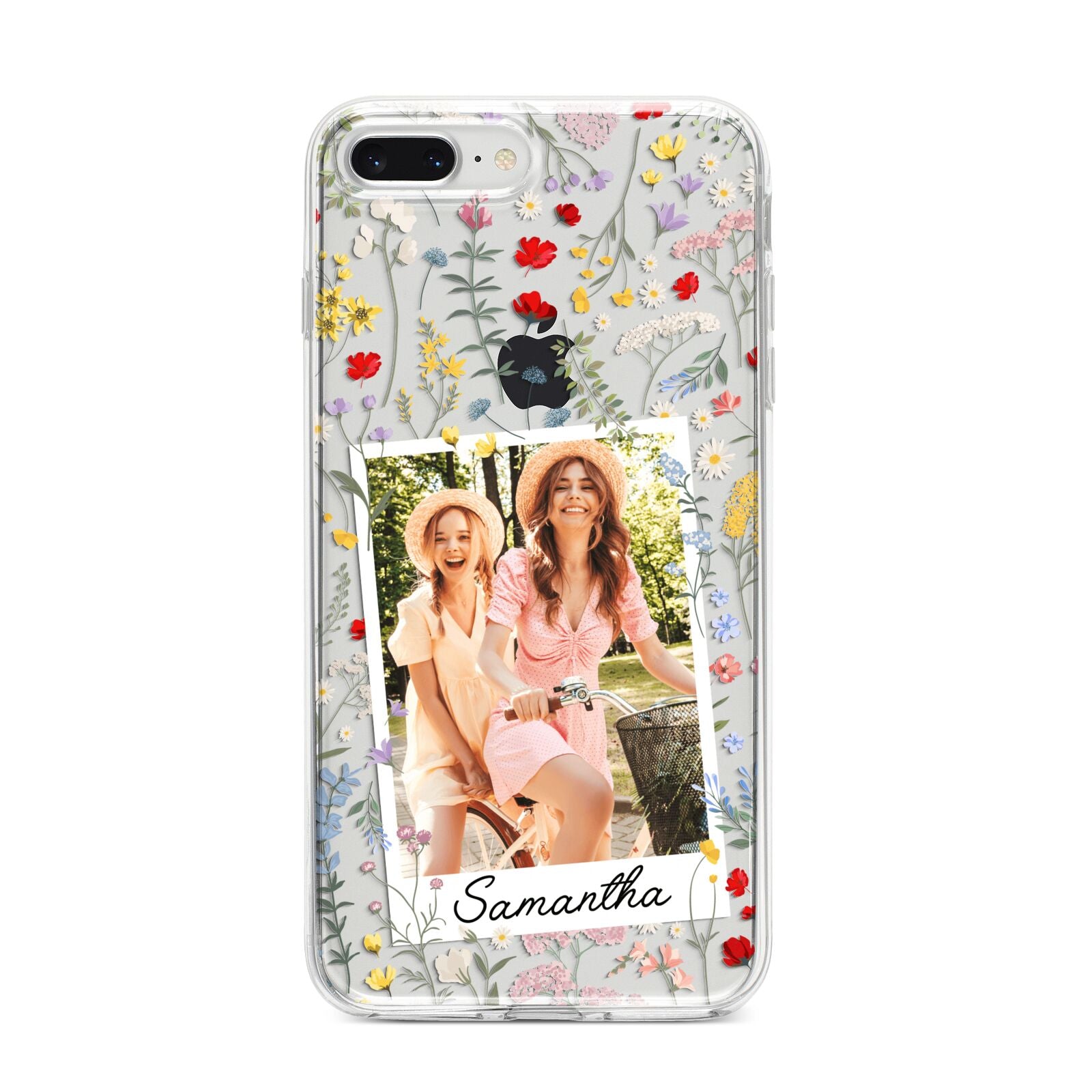 Personalised Wild Flowers Photo iPhone 8 Plus Bumper Case on Silver iPhone